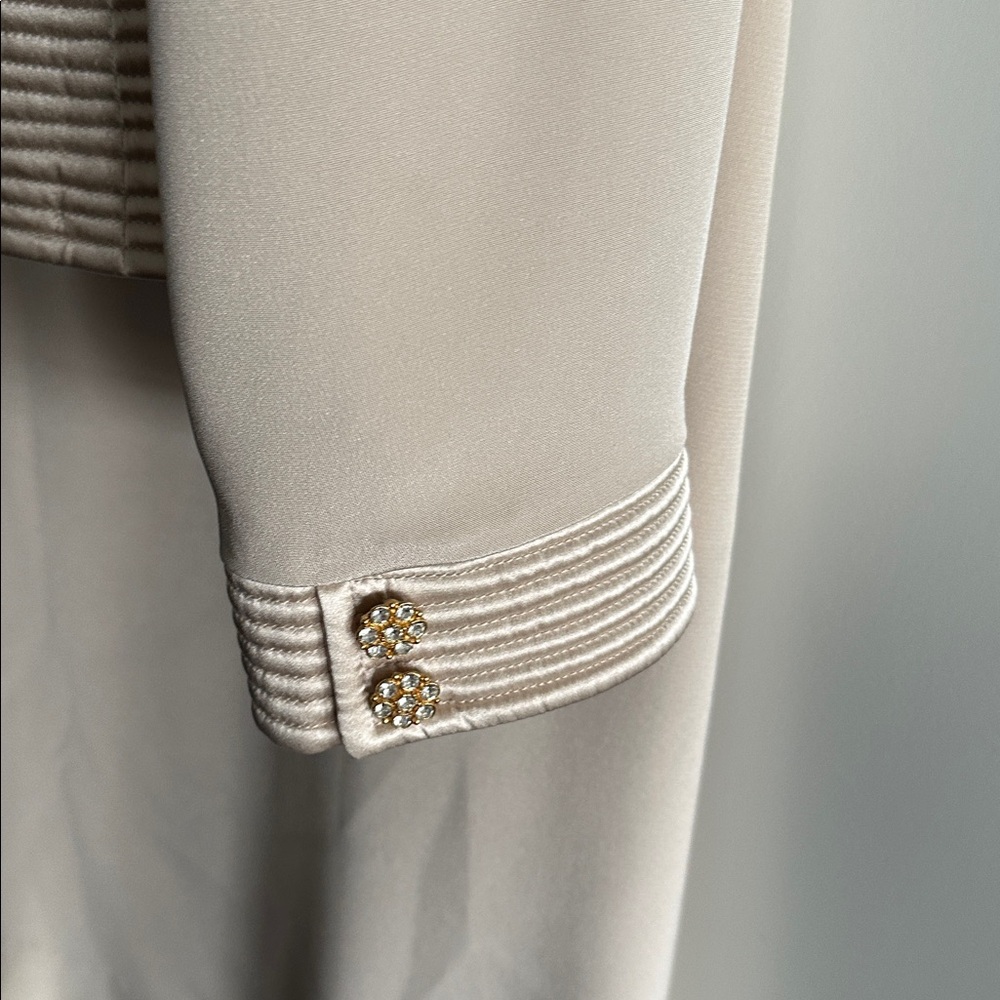 VTG / EUC Tiffany Kim Size 14 Beige Women's Silk Suit Set - Picture 7 of 10
